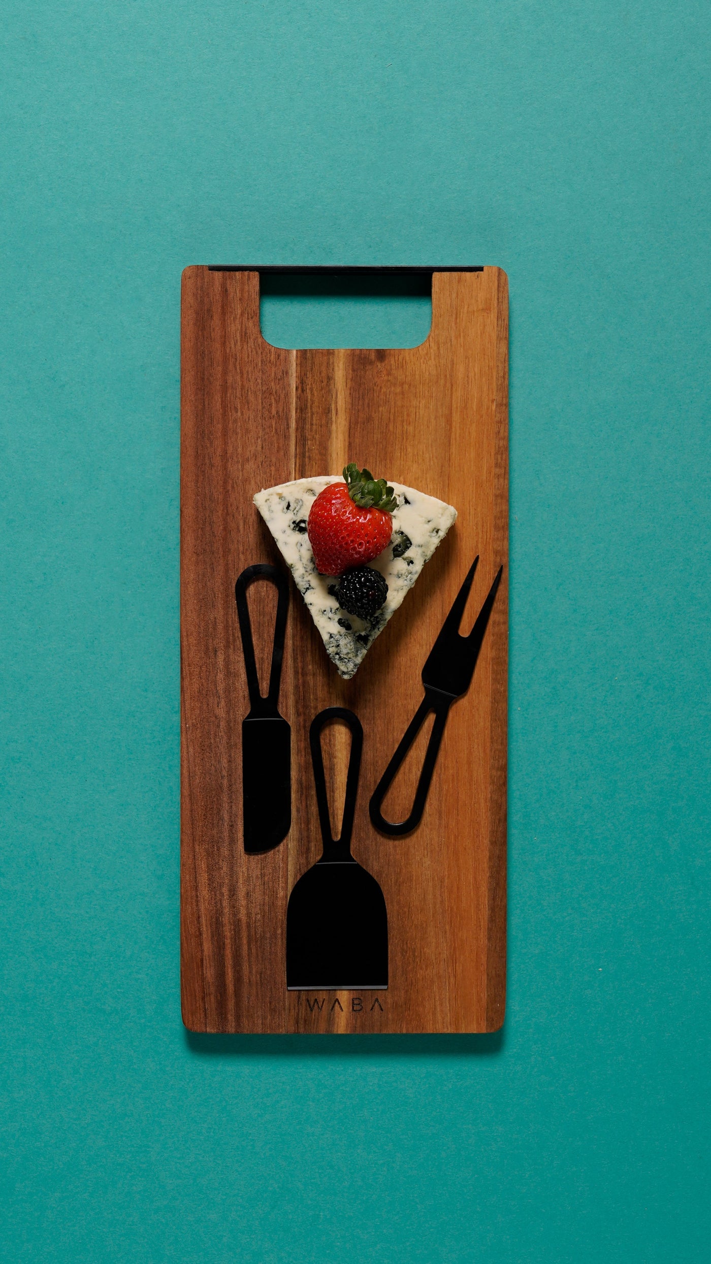 LV20 Cheese Knife Set 3 Pcs W/ Wooden Cutboard