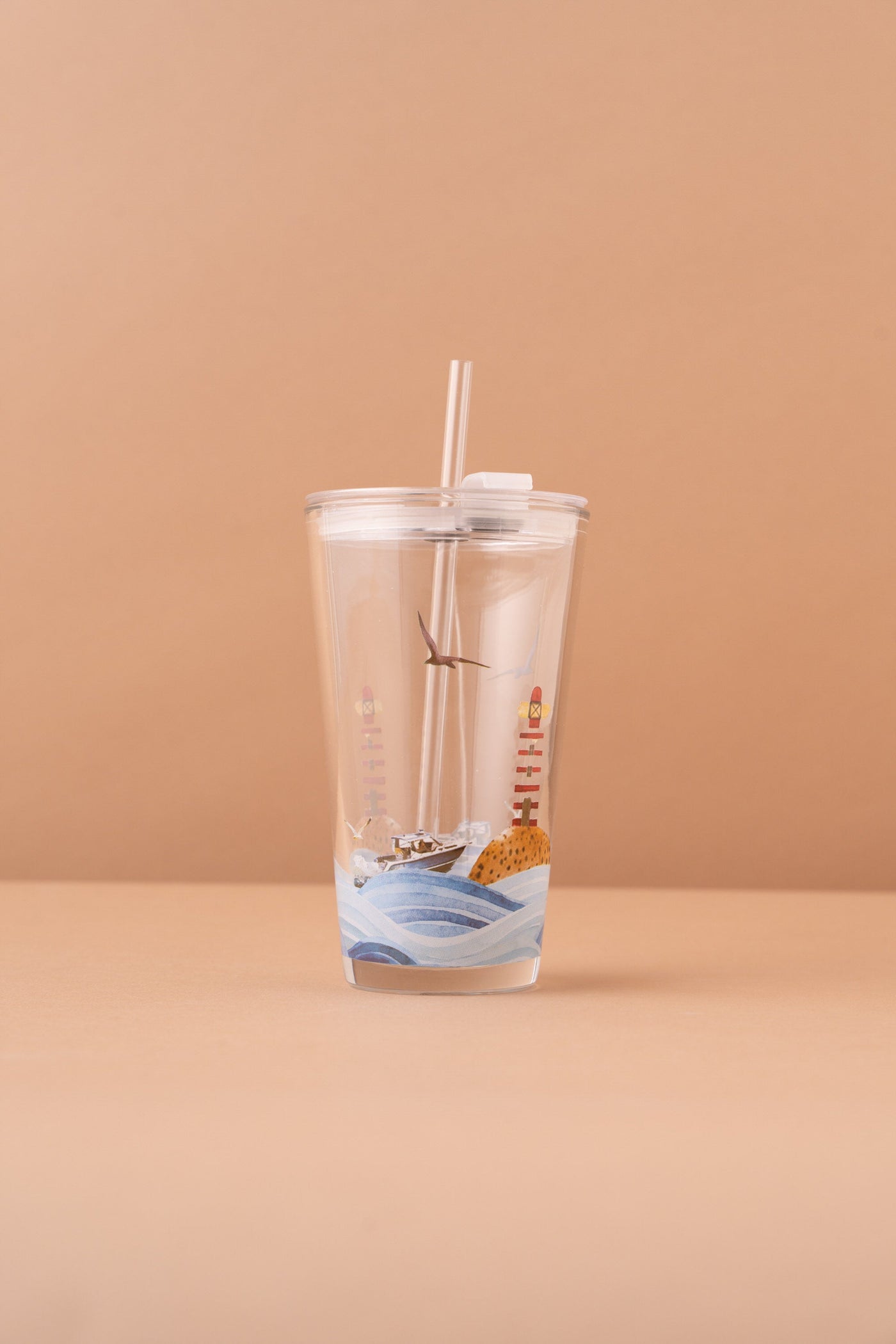 B23 Glass Mug With Lid + Straw