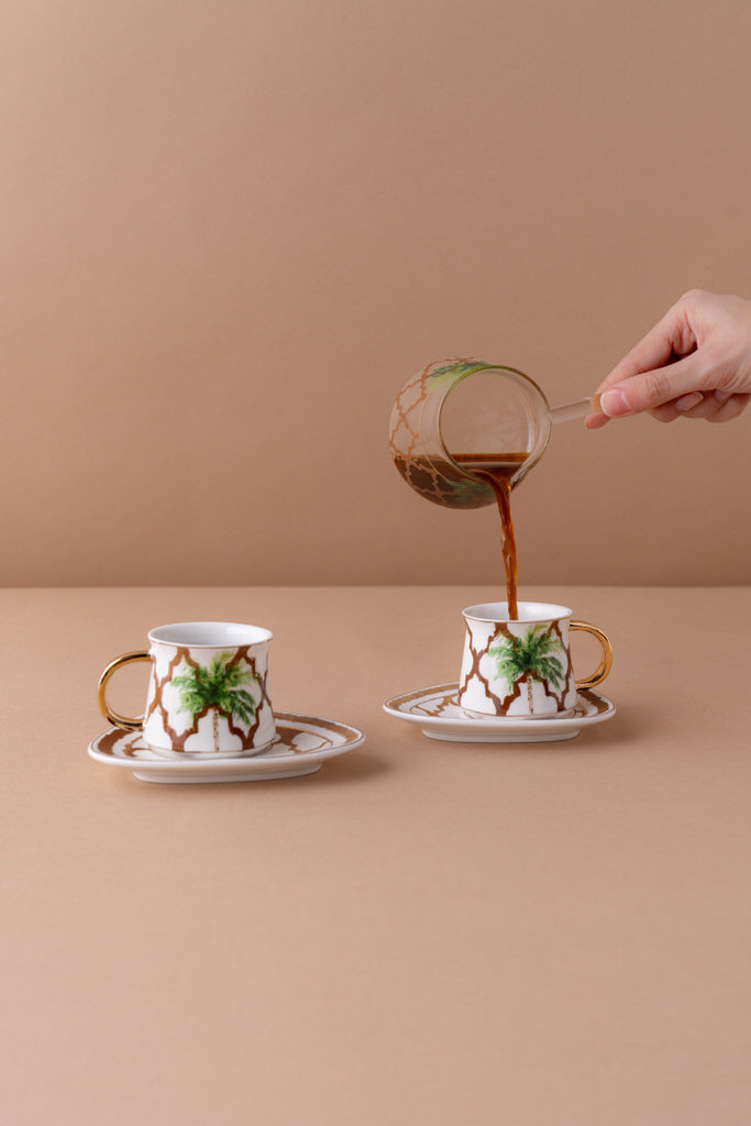 KL6 Coffee Cups Set 2 Pcs W/Pot