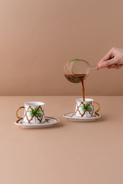 KL6 Coffee Cups Set 2 Pcs W/Pot