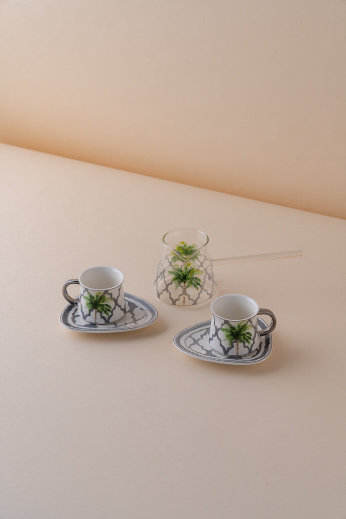 KL7 Coffee Cups Set 2 Pcs W/Pot