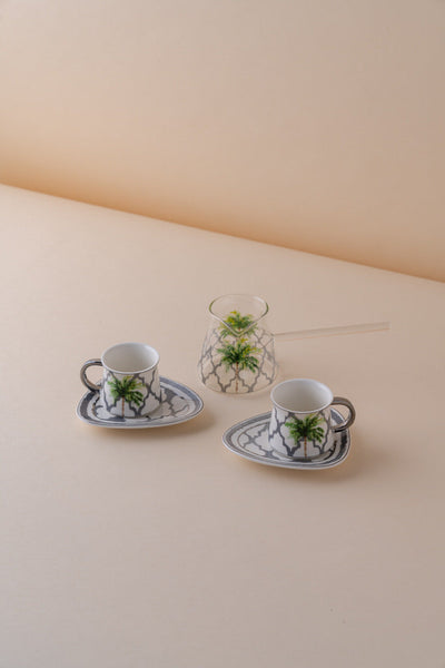 KL7 Coffee Cups Set 2 Pcs W/Pot