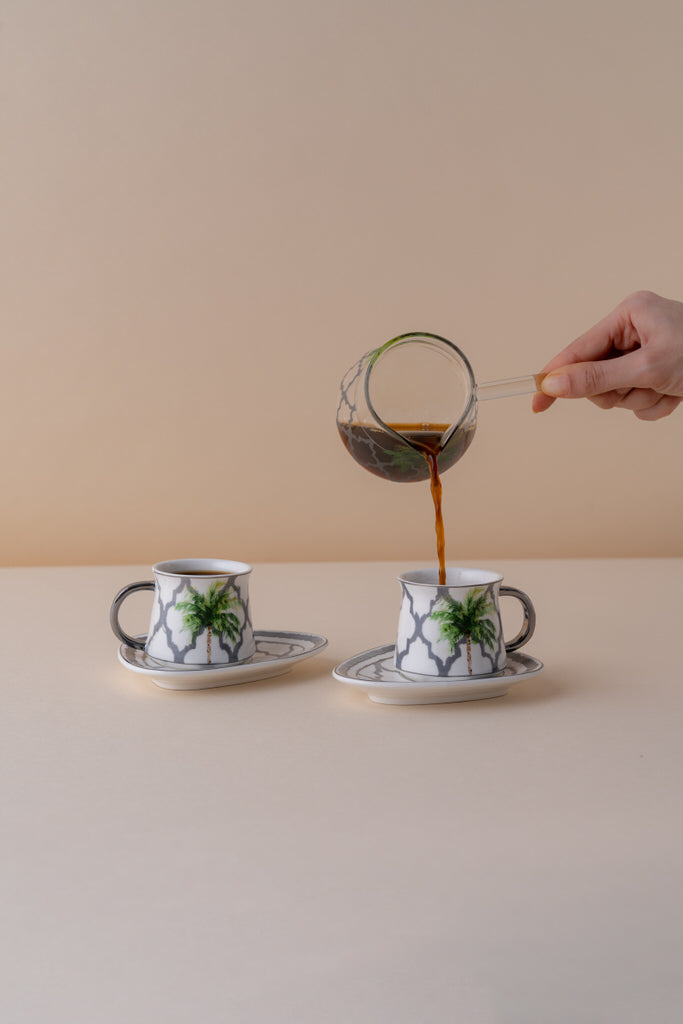 KL7 Coffee Cups Set 2 Pcs W/Pot