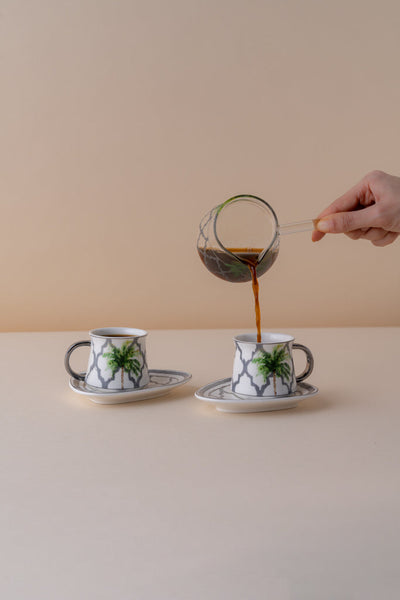 KL7 Coffee Cups Set 2 Pcs W/Pot