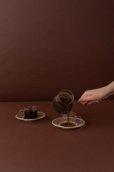KL8 Coffee Cups Set 2 Pcs W/Pot