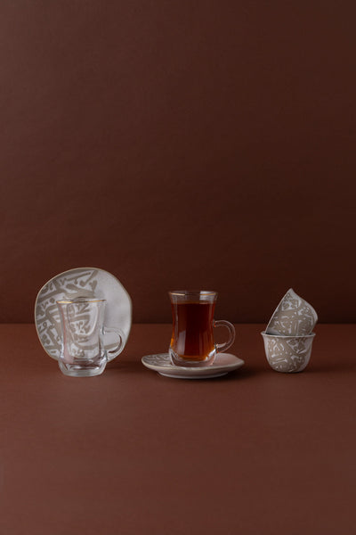 طقم شاي وقهوة 18 قطعة KL64