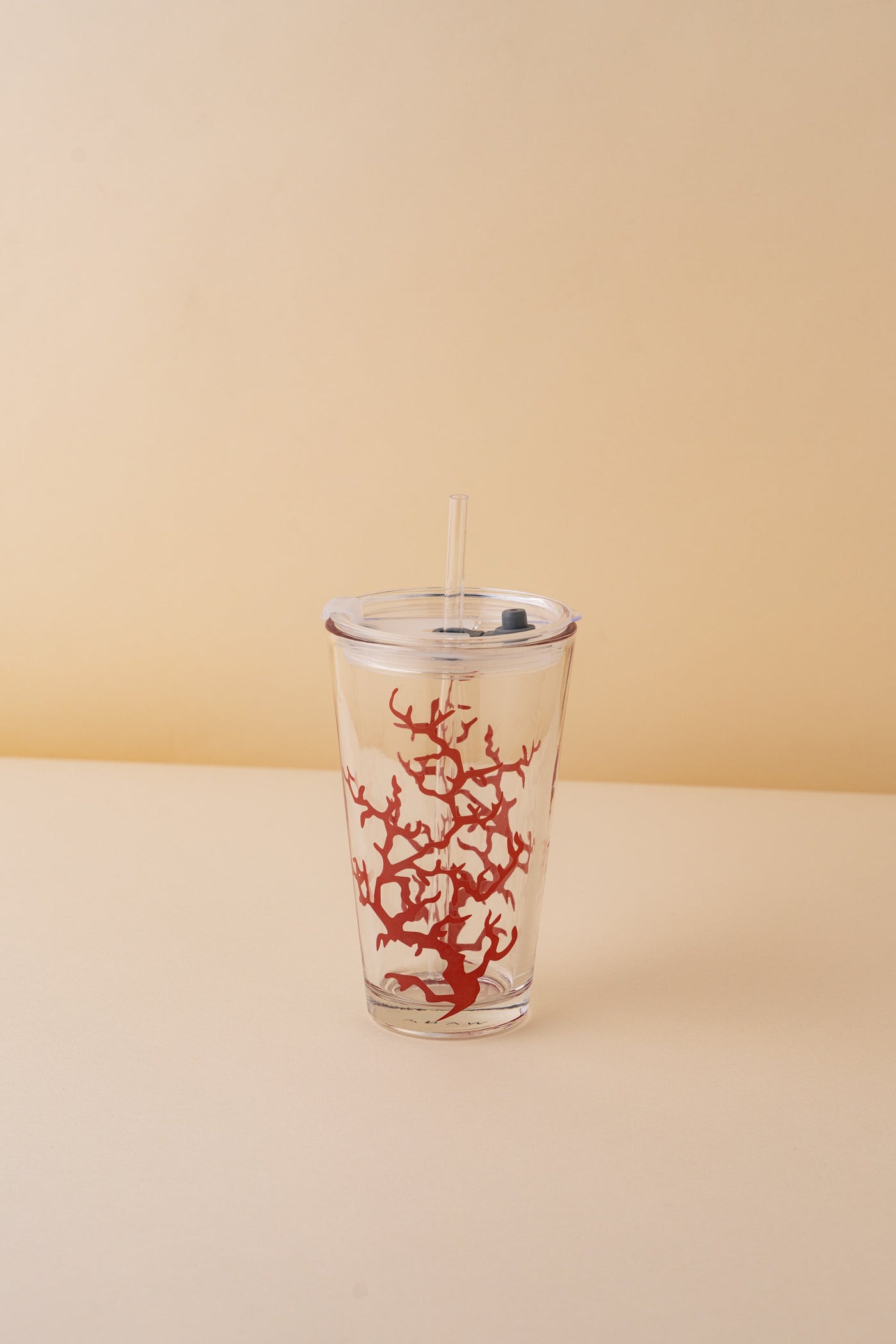 B25 Glass Mug With Lid + Straw